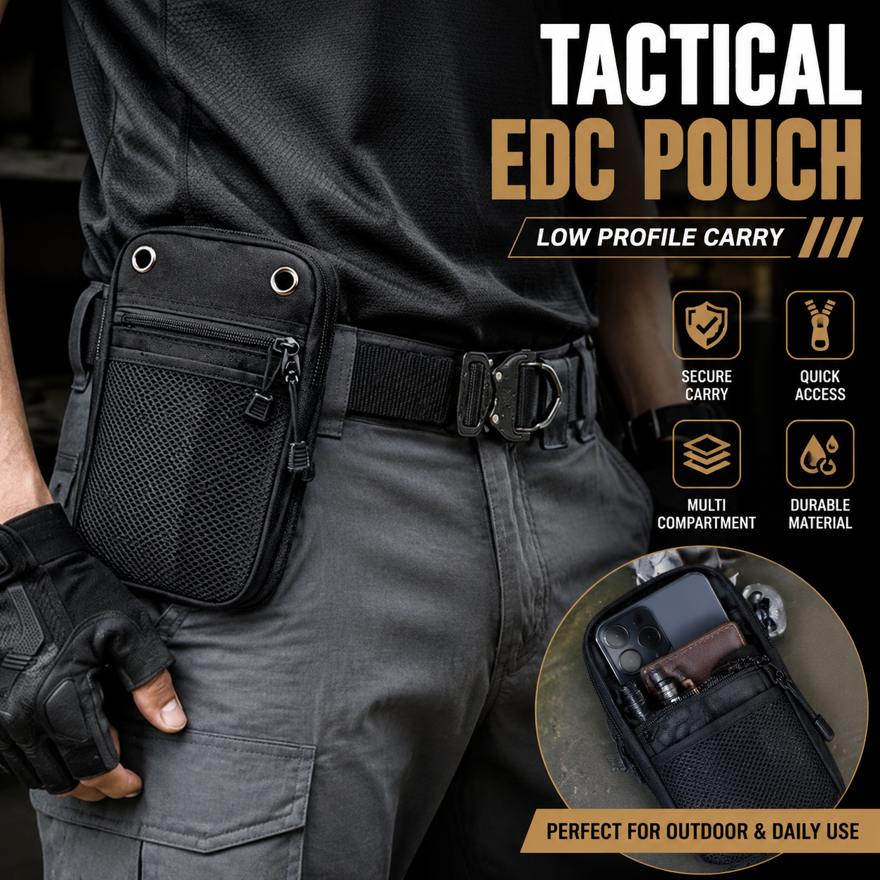 Edc Carry Holster - Tactical Waist Pouch EDC Hidden Carry