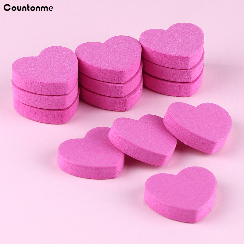 Nail File Titanium - Mini Heart Foam Nail Buffer Blocks