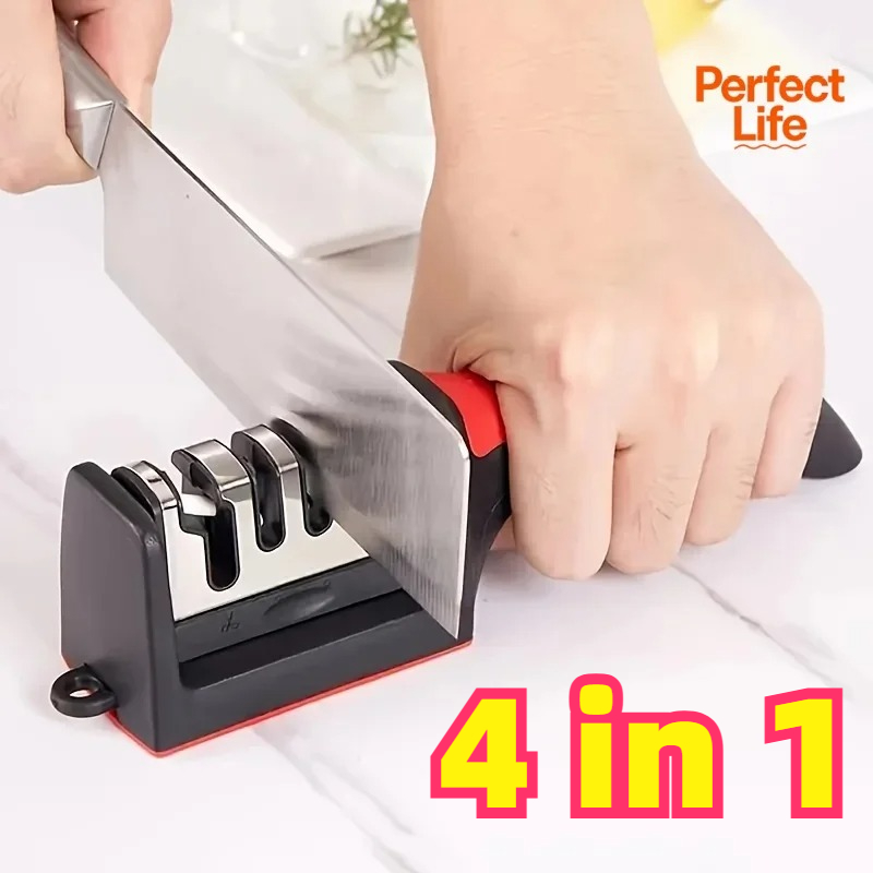 Pocket Knife Ceramic - 3/4 Segment Knife Sharpener Kitchen Multifunctional