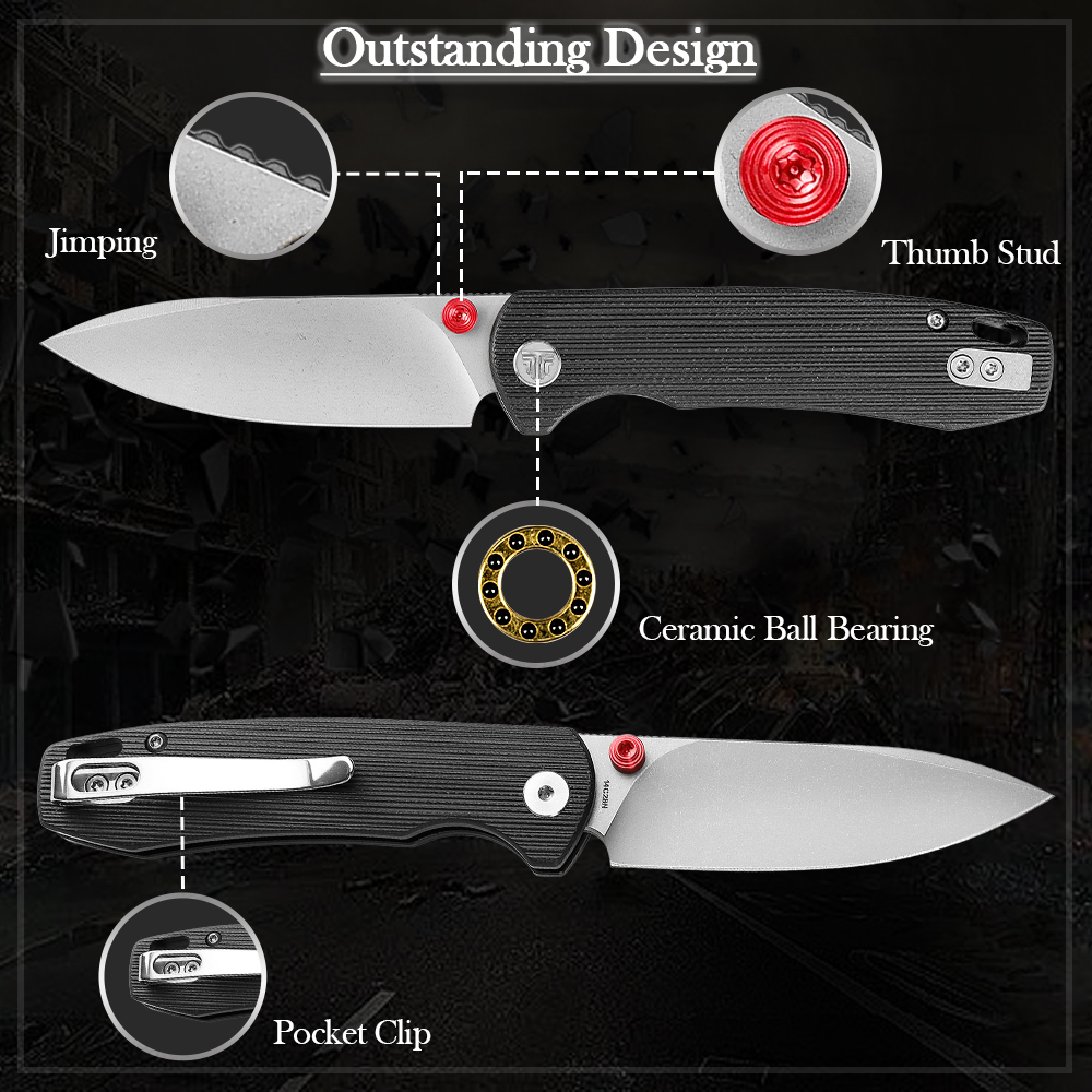 TRIVISA Folding Knife for Men, - Pocket Knife Ceramic recension och pris