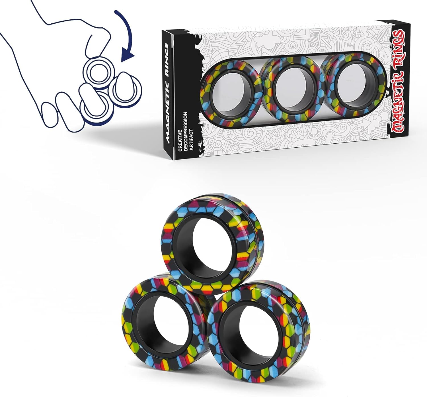 Magnetic Rings Fidget Toy Set  - Fidget Spinner Bearing recension och pris