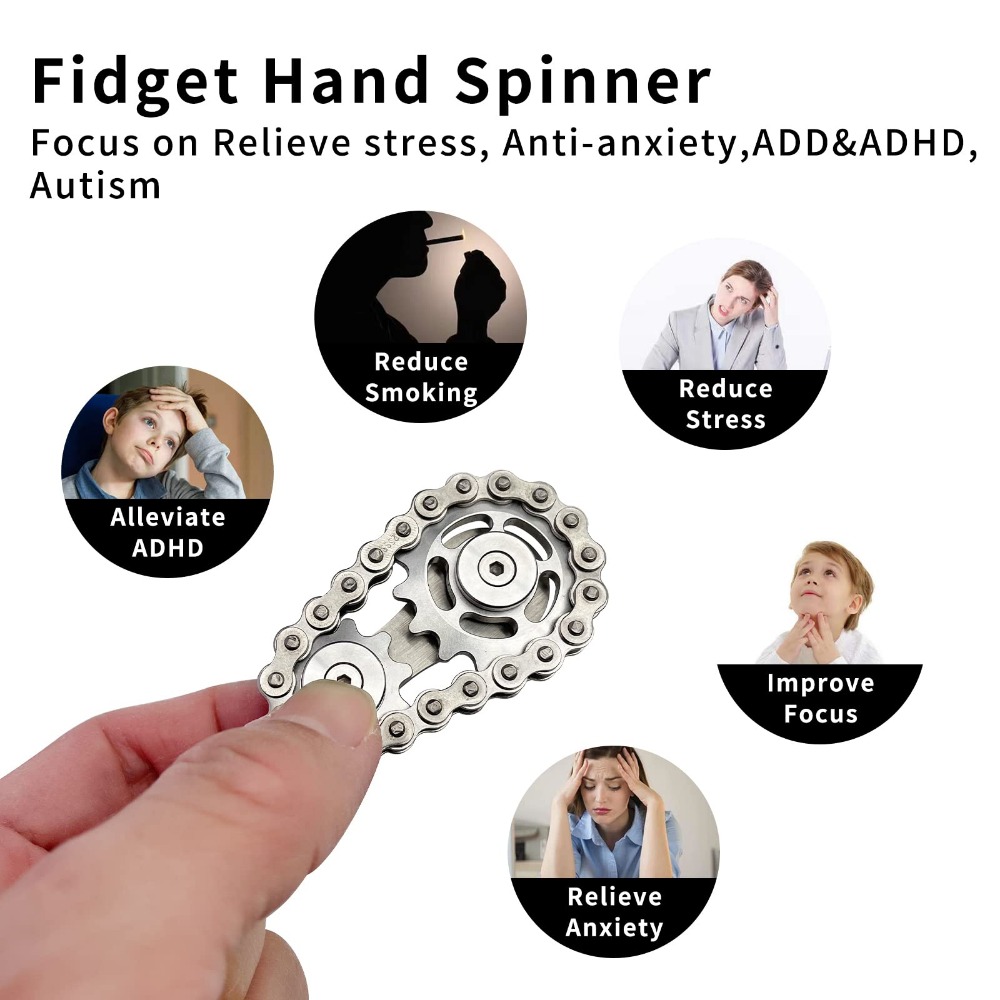 Metal Hand Spinner Chain Gear  - Fidget Spinner Bearing recension och pris