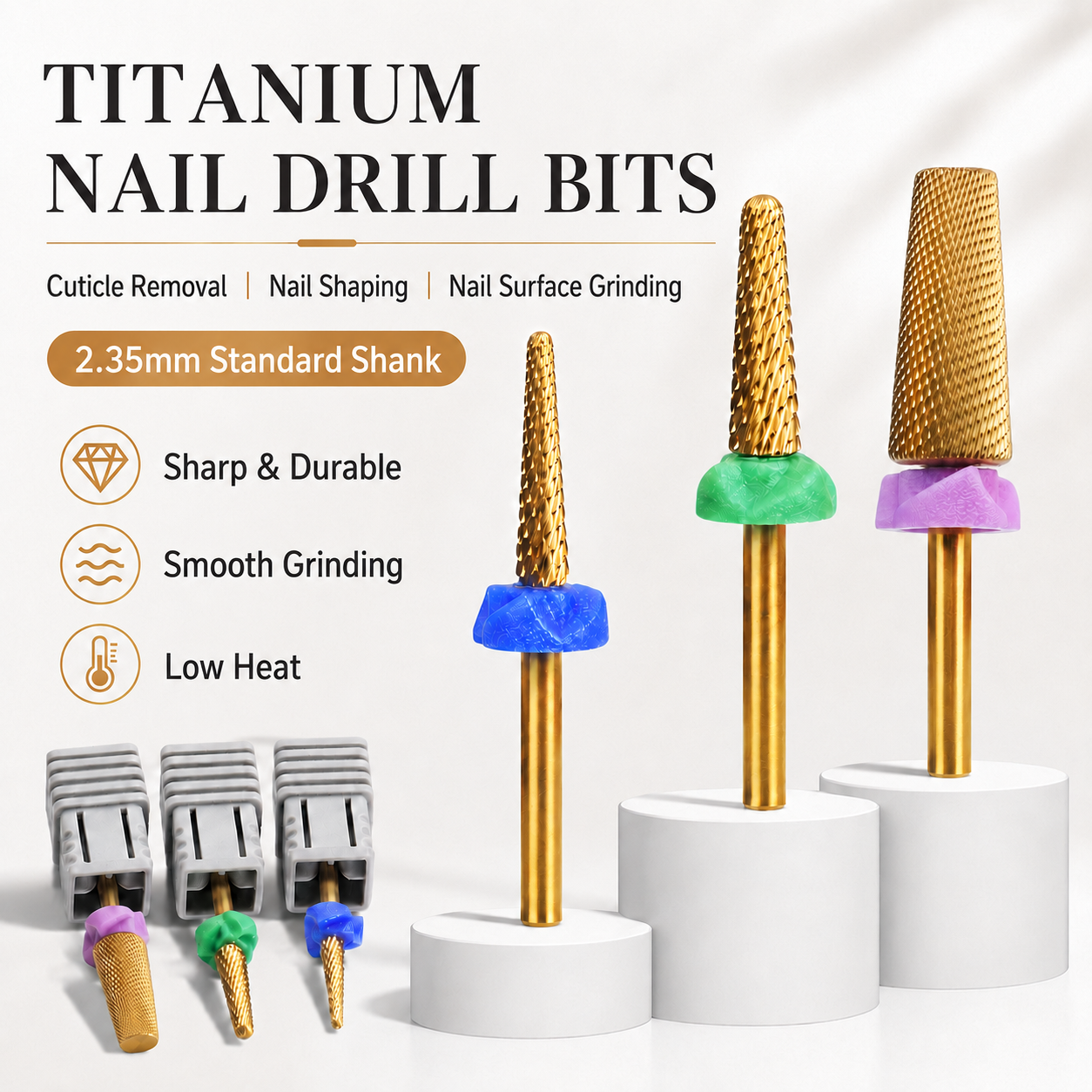 1Pcs Titanium Coated Tungsten  - Nail File Titanium recension och pris