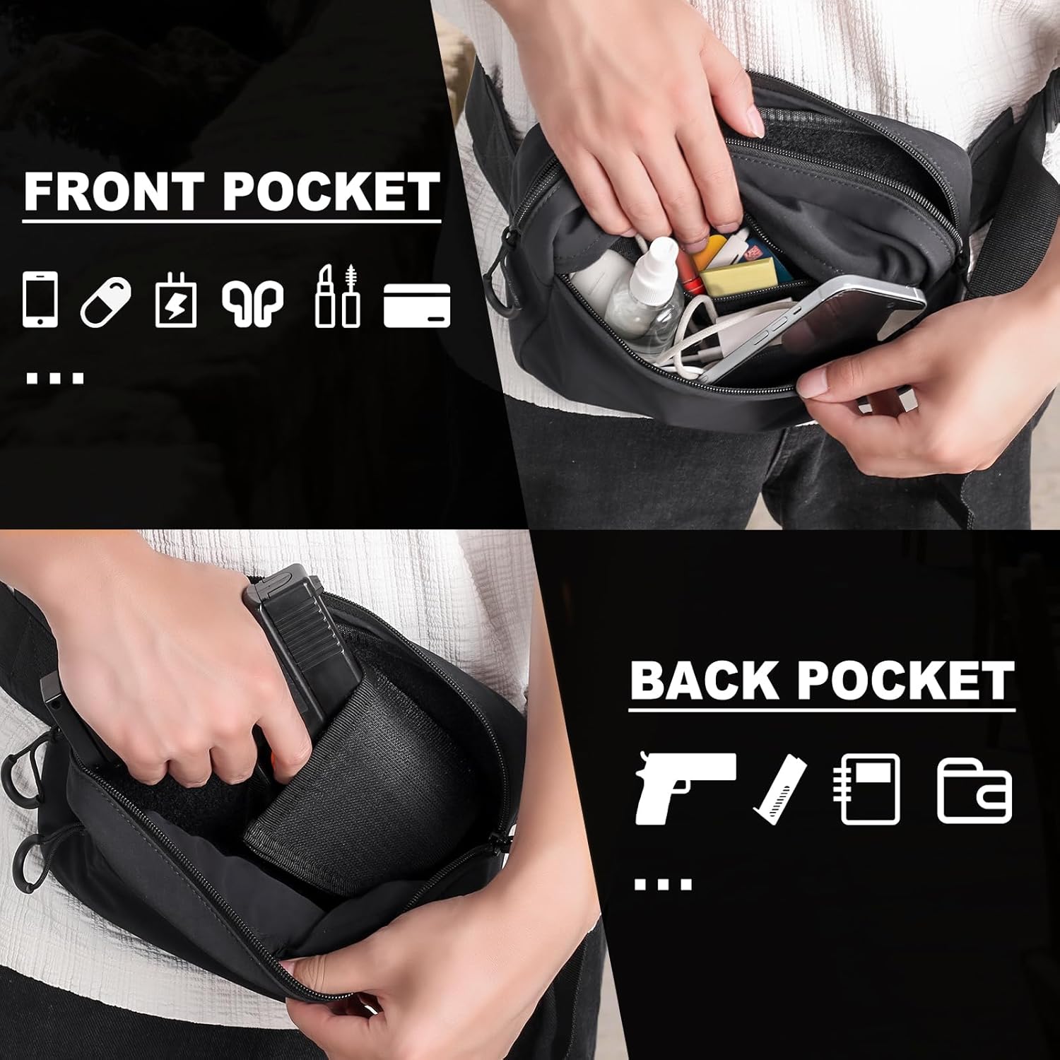 Tactical Fanny Pack with Holst - Edc Carry Gun recension och pris