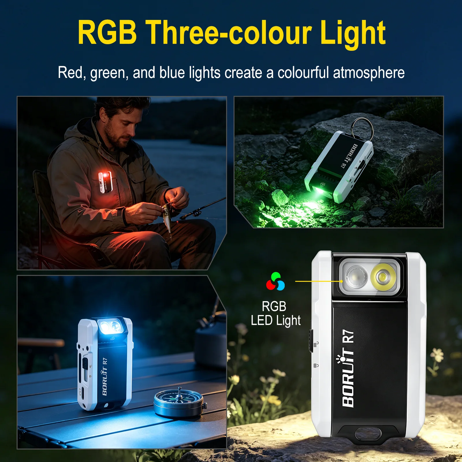 BORUiT R7 EDC Multi-Color Flas - Keychain Flashlight recension och pris
