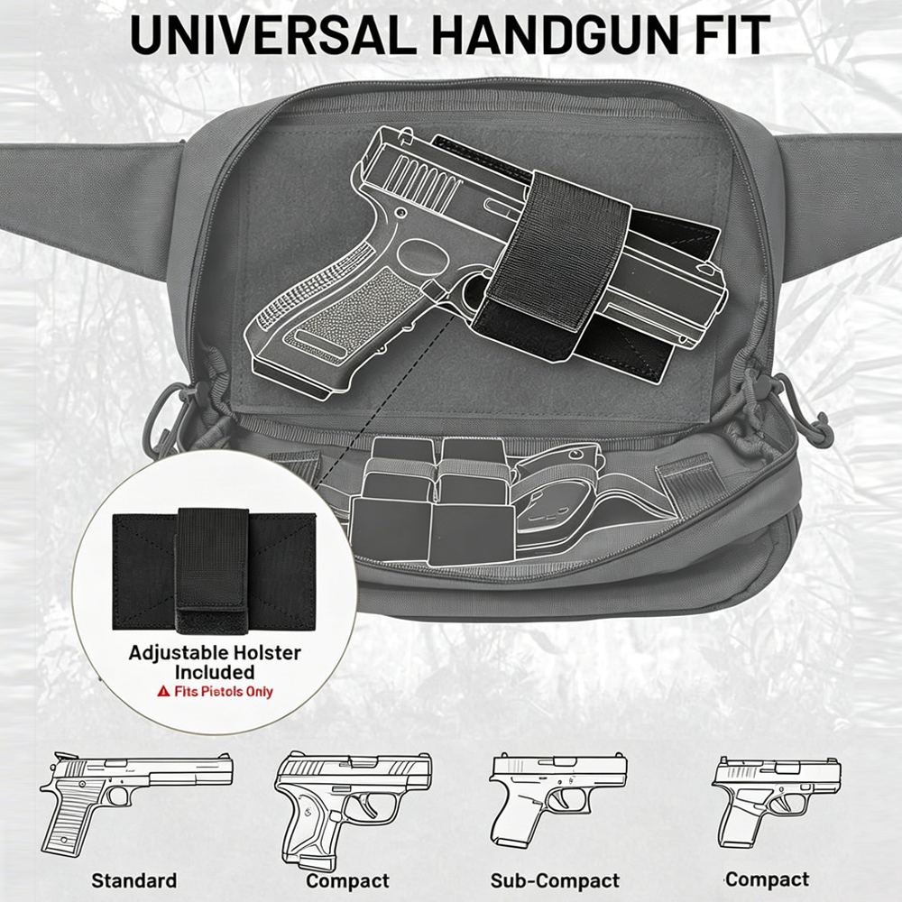 Tactical Pistol Gun Bag Concea - Edc Concealed Carry Fanny Pack recension och pris